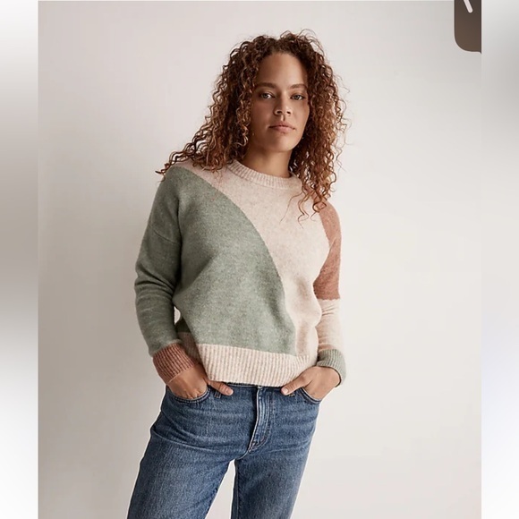 Madewell Sweaters - Madewell‎ Cedarbrook Pullover Sweater in Colorblock xxs wool blend